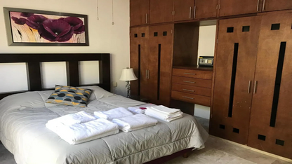 una recamara con closets y una cama king size en lilas del mar