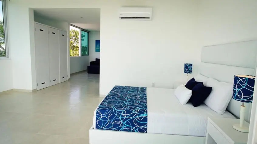 una recamara de un estudio en bianco playa del carmen