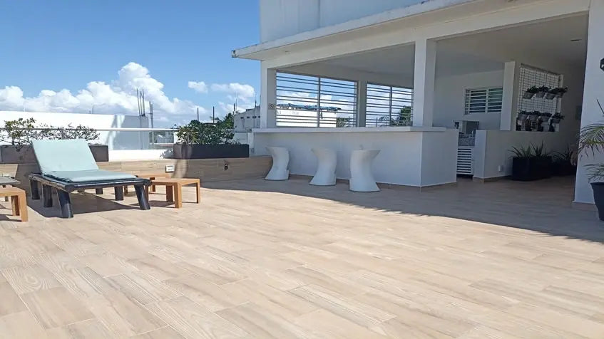 una terraza comun en xell suites playa del carmen