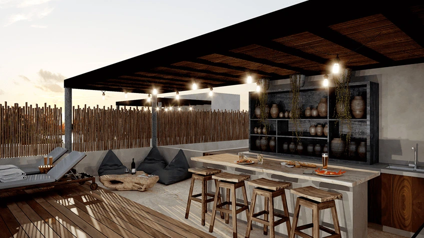 un area de bar en kaban holbox