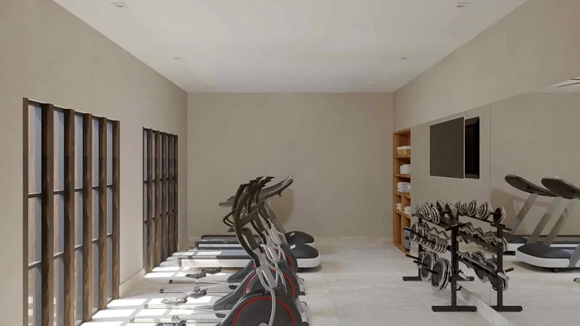 un gimnasio en muwan tulum