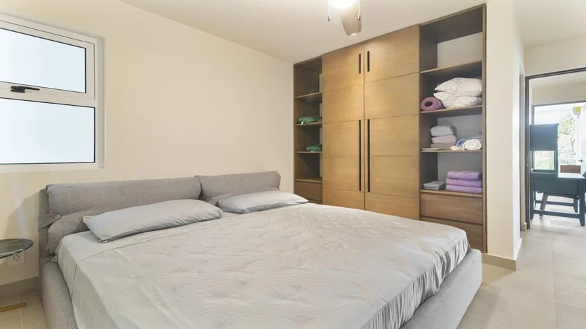 una cama king size en Santamar Akumal