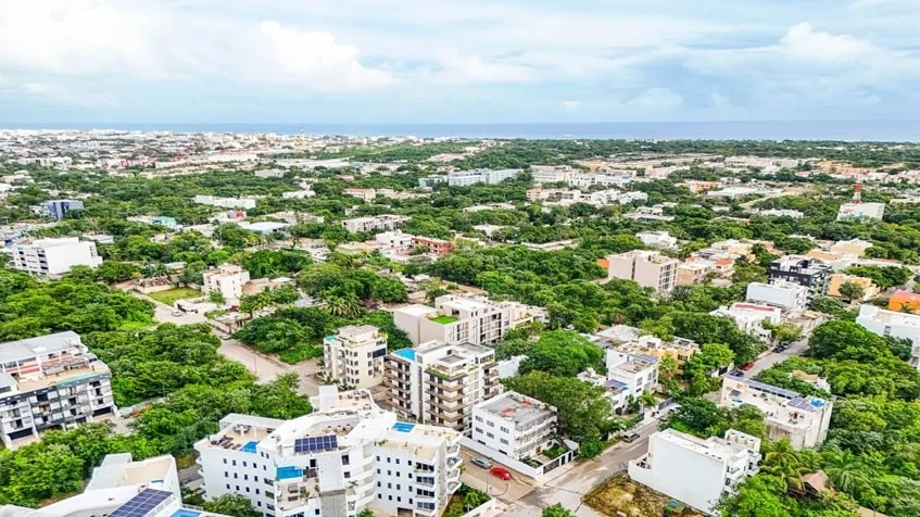 una vista aerea del area ejidal en mya black diamond playa del carmen