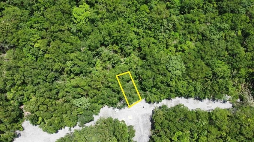 una vista aerea de un terreno comercial en cruz de servicios playa del carmen